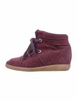 purple suede wedge shoes