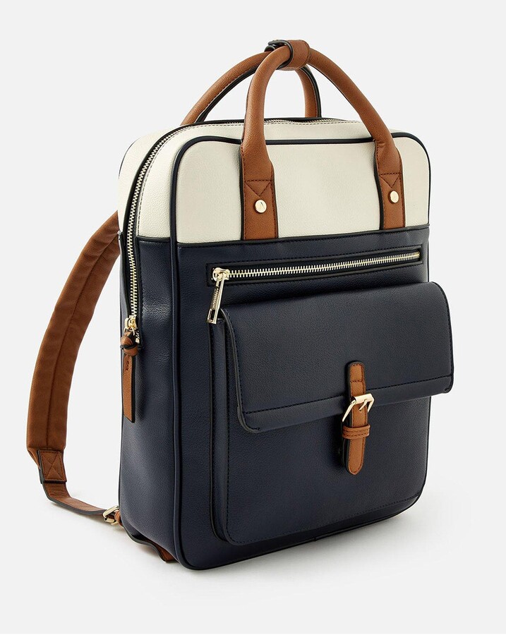 accessorize tan backpack