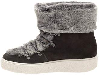 Victoria Faux Fur Ankle Boots - Grey
