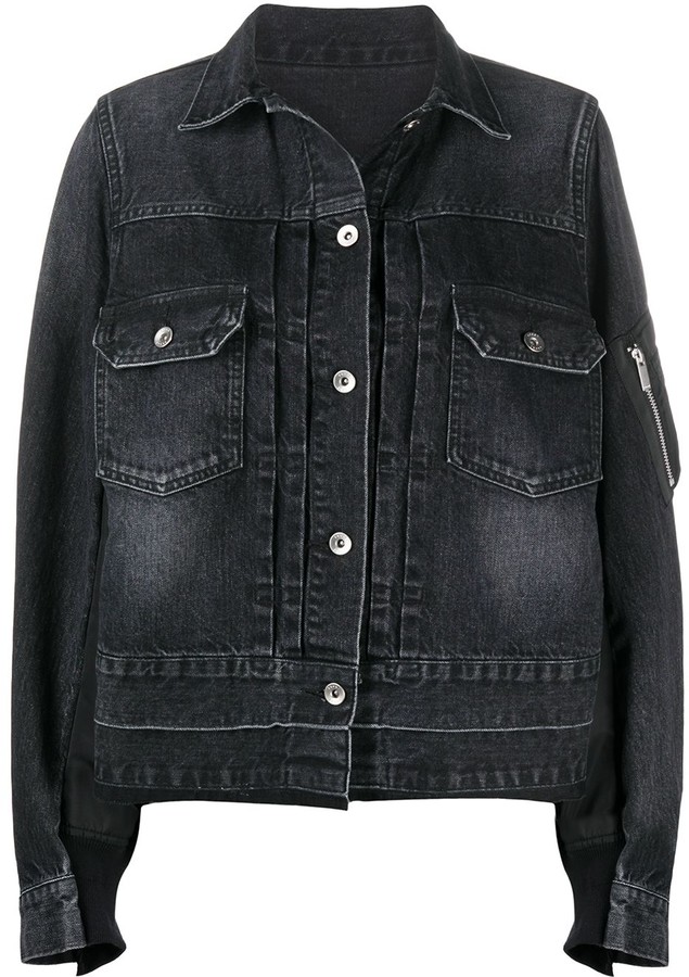 sacai denim bomber jacket