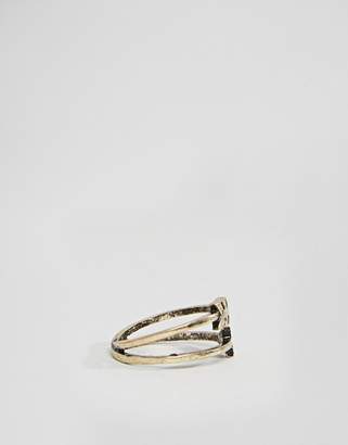 ASOS Design Ring Pack In Burnished Gold With Arrow