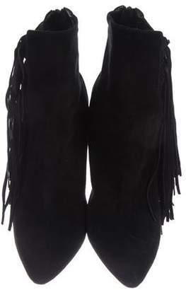 Brian Atwood Fringe Suede Ankle Boots