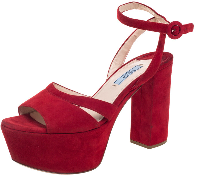 Red block heels uk Clearance