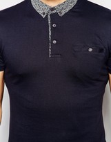 Thumbnail for your product : French Connection Plain Polo Contrast Ditsy Collar Polo Shirt