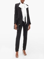 Thumbnail for your product : Saint Laurent High-rise Sequinned Boucle Slim-leg Trousers - Black Silver