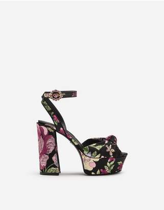 Dolce & Gabbana Dolce Gabbana Platform Sandals In Floral Lame Jacquard