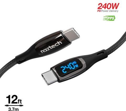 Naztech DigiWATT USB-C to USB-C Digital LED Cable 12ft