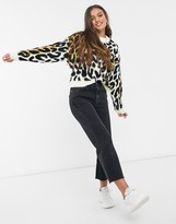 Thumbnail for your product : ASOS Petite DESIGN Petite sweater in animal color block