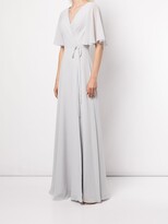 Thumbnail for your product : Marchesa Notte Bridal Draped-Sleeve Rear-Cutout Gown