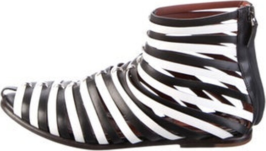 Missoni Leather Gladiator Sandals Black Striped Studded Accents Platform Unfortunately, due to restrictions, this item may not be eligible for shipping in all areas.