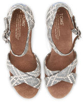 Thumbnail for your product : Toms Denim Embroidered Women's Strappy Wedges