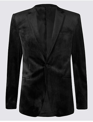 M&S Collection Black Velvet Jacket
