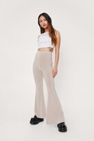 Thumbnail for your product : Nasty Gal Womens Petite Ruched High Waisted Flare trousers