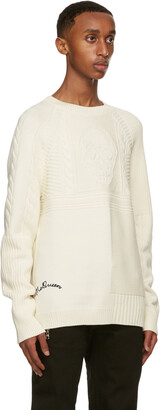 Alexander McQueen Off-White Wool Embroidered Logo Sweater