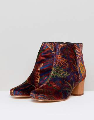H By Hudson Garnett Liberty Velvet Mid Ankle Boot