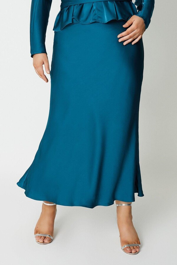 Plus Satin Maxi Skirt ShopStyle