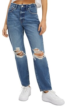 Good American Good Vintage Straight Ripped Jeans in Blue691