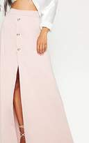 Thumbnail for your product : PrettyLittleThing Blush Satin Button Front Maxi Skirt