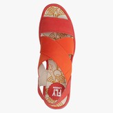 Thumbnail for your product : Fly London Yaji Devil Red Leather Elasticated Cross Strap Wedge Sandals