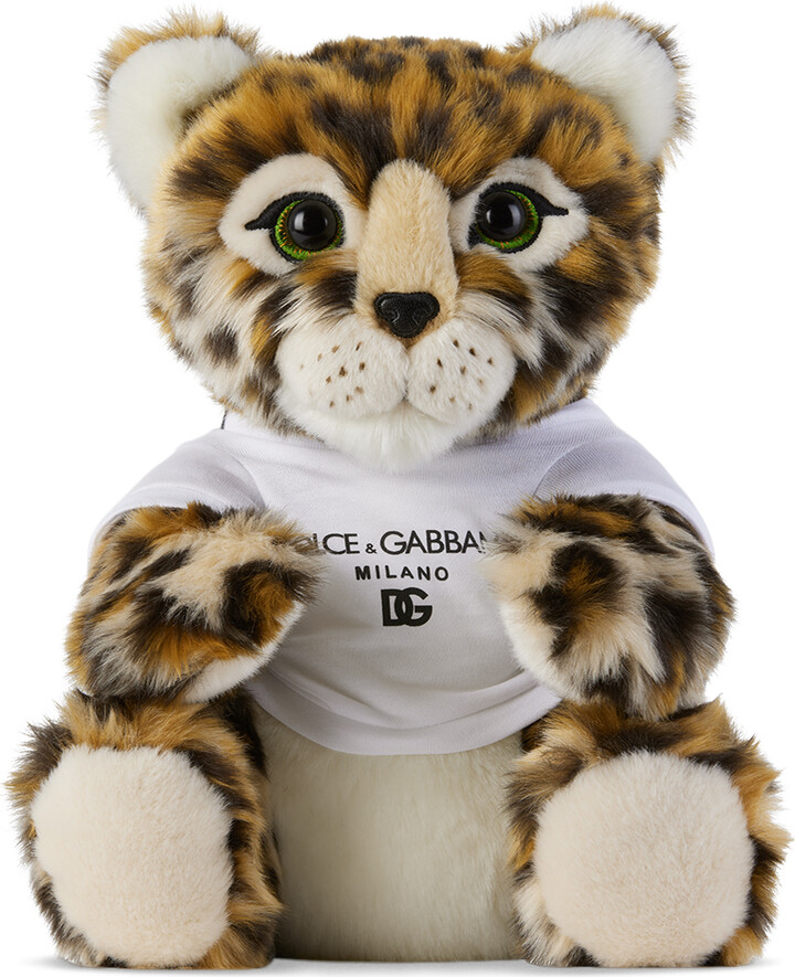 Dolce&Gabbana Kids Tan & Beige Faux Fur Leopard Plush Toy