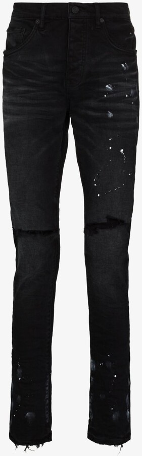 Purple Brand P001 Resin Knee Slit Skinny Jeans