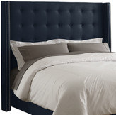 Thumbnail for your product : Skyline Furniture Nail Button Linen Upholstered Wingback Headboard