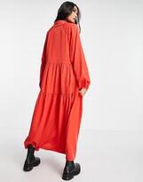 Thumbnail for your product : And other stories & long sleeve smock maxi dress in red