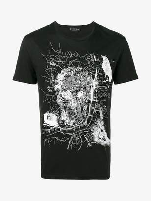 Alexander McQueen Black London Map Skull T Shirt