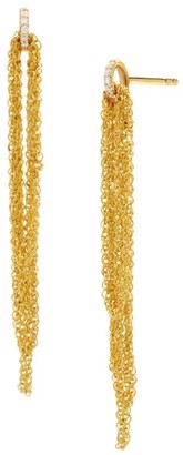 Celara 14K Yellow Gold & Diamond Multi-Chain Linear Earrings