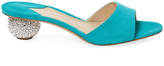 Thumbnail for your product : Paul Andrew Crystal-Heel Suede Sandal