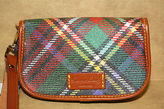 Thumbnail for your product : Dooney & Bourke tartan plaid leather trim wristlet  nwts