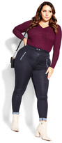 Thumbnail for your product : City Chic Button Long Sleeve Top - berry