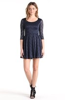 Thumbnail for your product : Lush Textured Floral Lace Skater Dress
