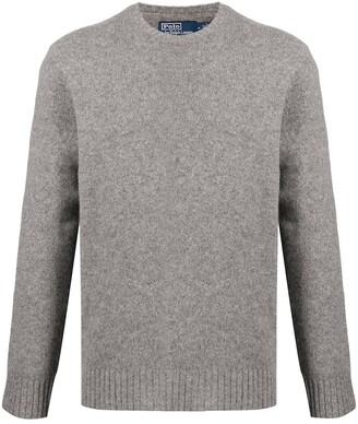 SELX Men Crewneck Knitted Pullover Elbow Patch Casual Sweater 