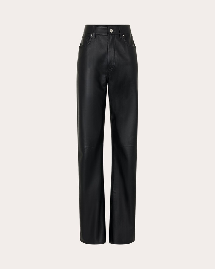 Rabanne Straight-Leg Leather Pants
