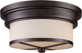 Atlas Lighting and Home 13'' Wide 2-Light Flush Mount - Oiled Bronze