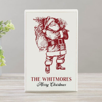 Personalization Mall Retro Santa Personalized Sign