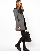 Thumbnail for your product : ASOS Skater Coat with Quilted Biker Details