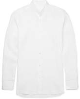 Thumbnail for your product : Caruso Slim-Fit Grandad-Collar Slub Linen Shirt