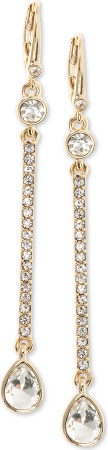 9086円 【レビューで送料無料】 ダナ キャラン ニューヨーク レディース ピアス イヤリング アクセサリー Two-Tone Pavé Stick Linear Drop Earrings Created for Macy's Gold