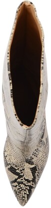 Schutz Maryana Snake-Print Leather Knee Boots