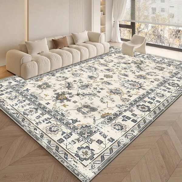 TopComfyRugsRoomRugsRetroFloralArtCarpetLuxuryLivingRoomAtmosphereCreatorSoftStyleforLivingRoomWhite15.75\