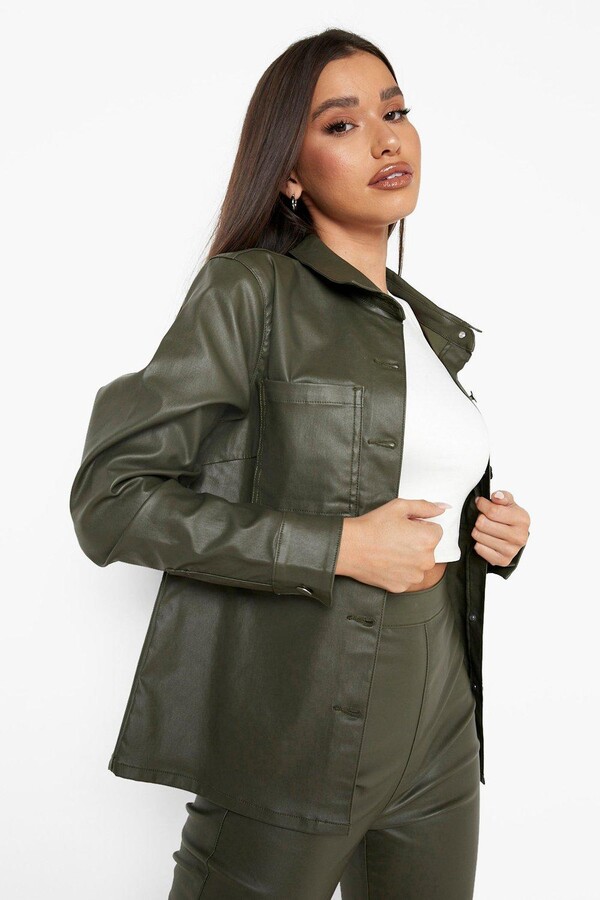 coated denim jacket womens