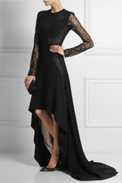 Thumbnail for your product : Antonio Berardi Lace and point d'esprit-paneled crepe gown