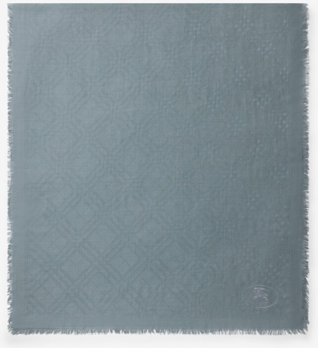 Burberry Wide Check Wool Silk Scarf