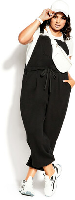 City Chic Soft Overall Jumpsuit - black