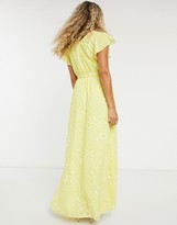 Thumbnail for your product : Twisted Wunder ruffle maxi dress in lemon floral