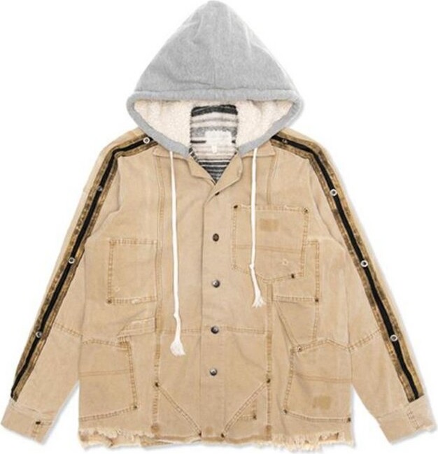 Greg Lauren Royal Hooded Distressed Work Jacket