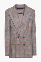 Thumbnail for your product : Roland Mouret Salvatore double-breasted open-back checked bamboo blazer