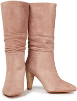 Thumbnail for your product : BA&SH Clem Gathered Studded Suede Boots